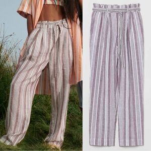 Lemlem by Liya Kebede X H&M 100% Linen Striped Paperbag Pants